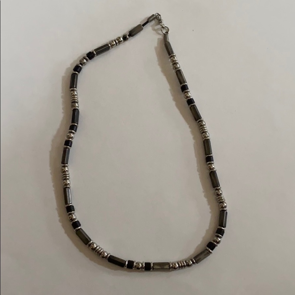 PAGODA- Silver/Black Necklace